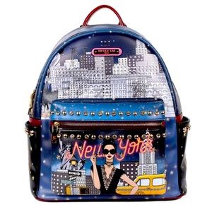 👄Nicole Lee USA NEW YORK WITH A STYLE PRINT BACKPACK WITH LAPTOP COMPARTMENT